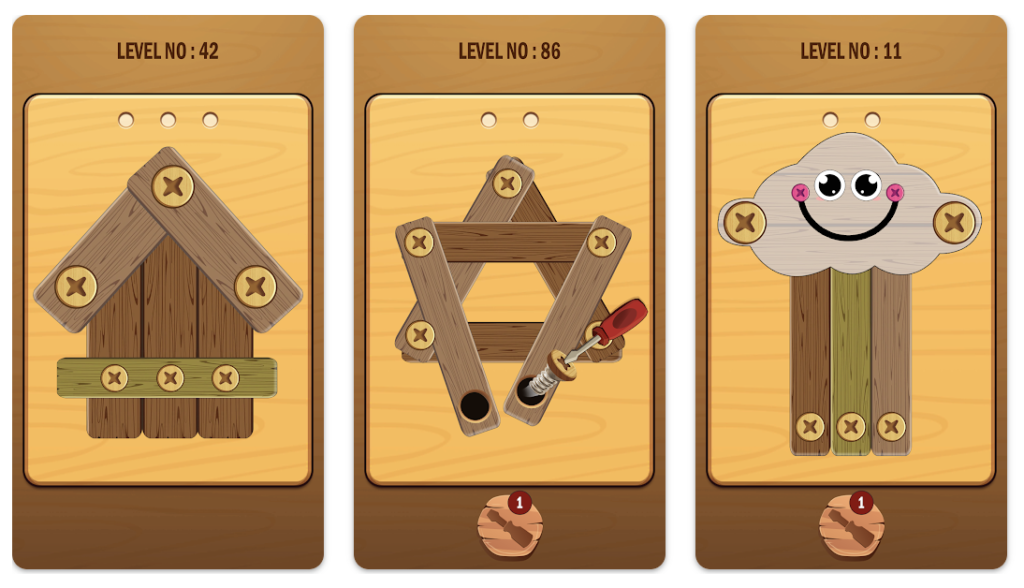 Woodley: Wood Screw Puzzle